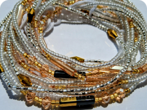 2 Matte Clear paired w /1 Shiny Silver w/hints of Gold