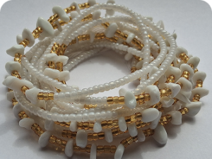 White w/White Stones & Gold