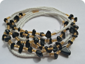 White w/ Black Stones & Gold