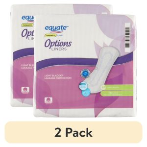 (2 pack) Equate Options Women's Incontinence Pads, Very Light, Long Length (48 Count)
