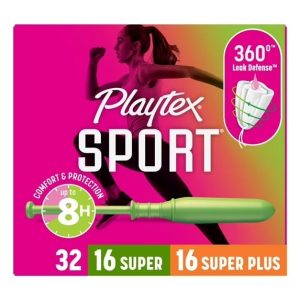 Playtex Sport Tampons, Unscented, Super/Super Plus (32 Count)
