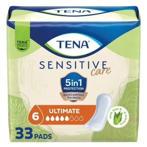 Tena Sensitive Care Ultimate Absorbency Incontinence Pad for Women, 33ct